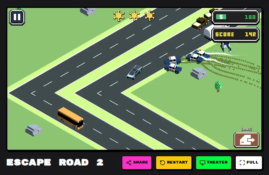 Escape Road 2 high-speed city chase gameplay avoiding police pursuit