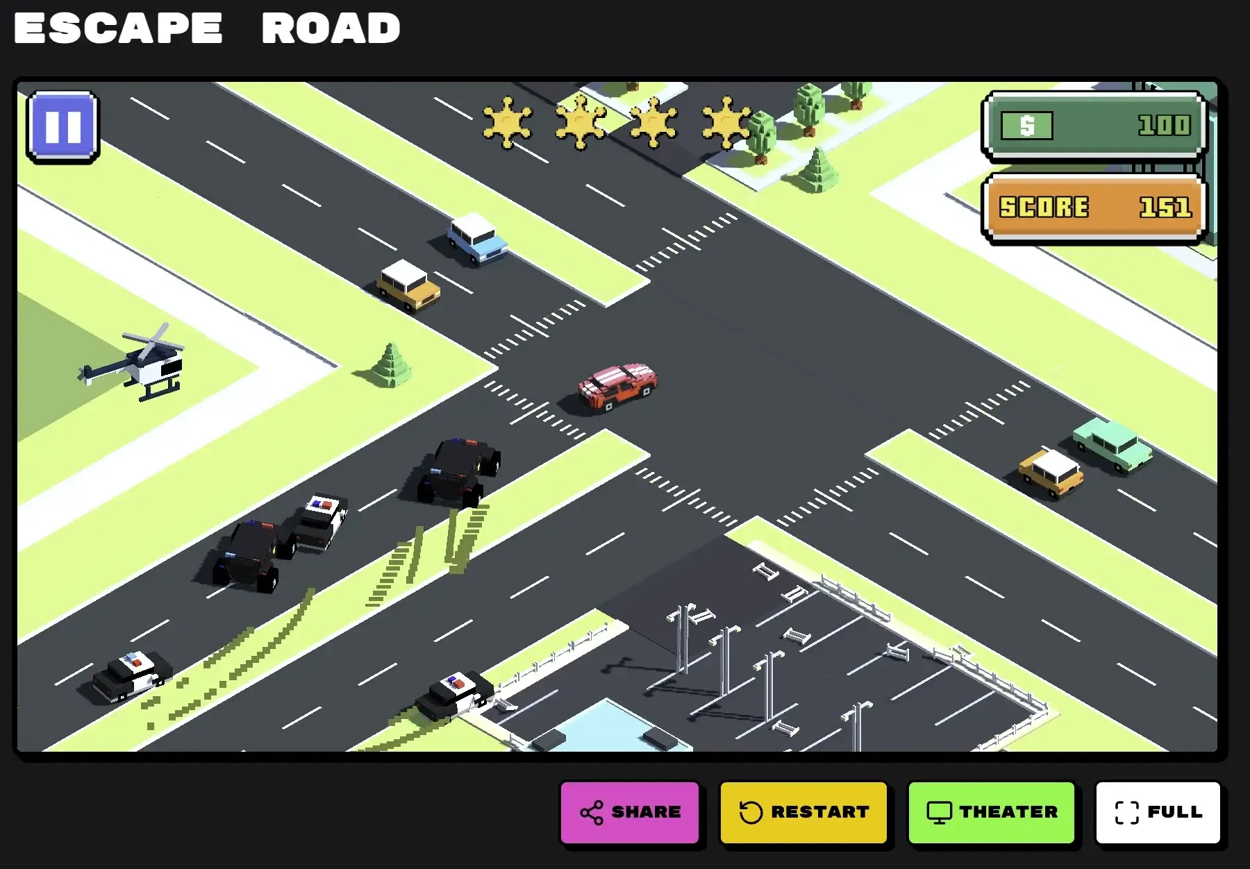 Escape Road high-speed city chase gameplay avoiding police pursuit