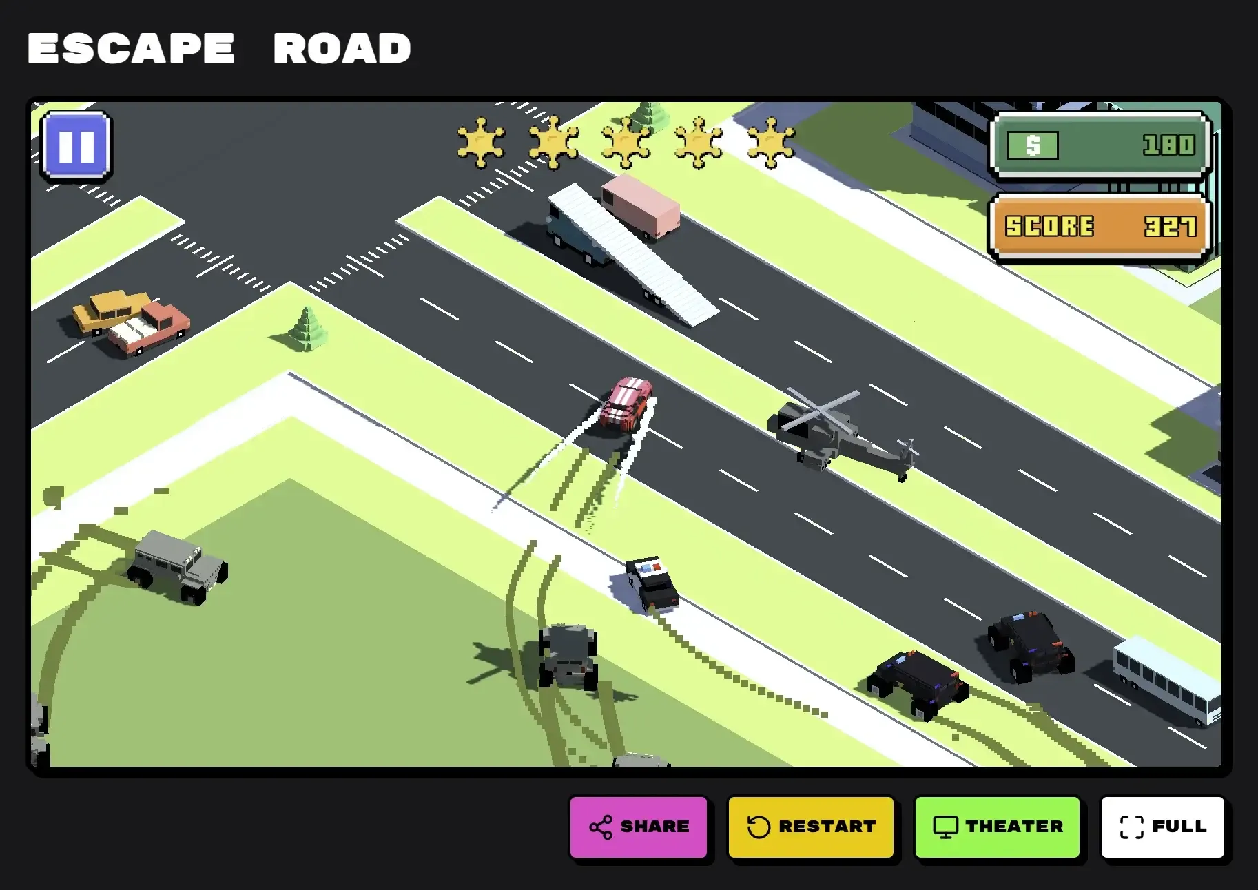 Escape Road intense police pursuit with multiple cop cars and helicopters